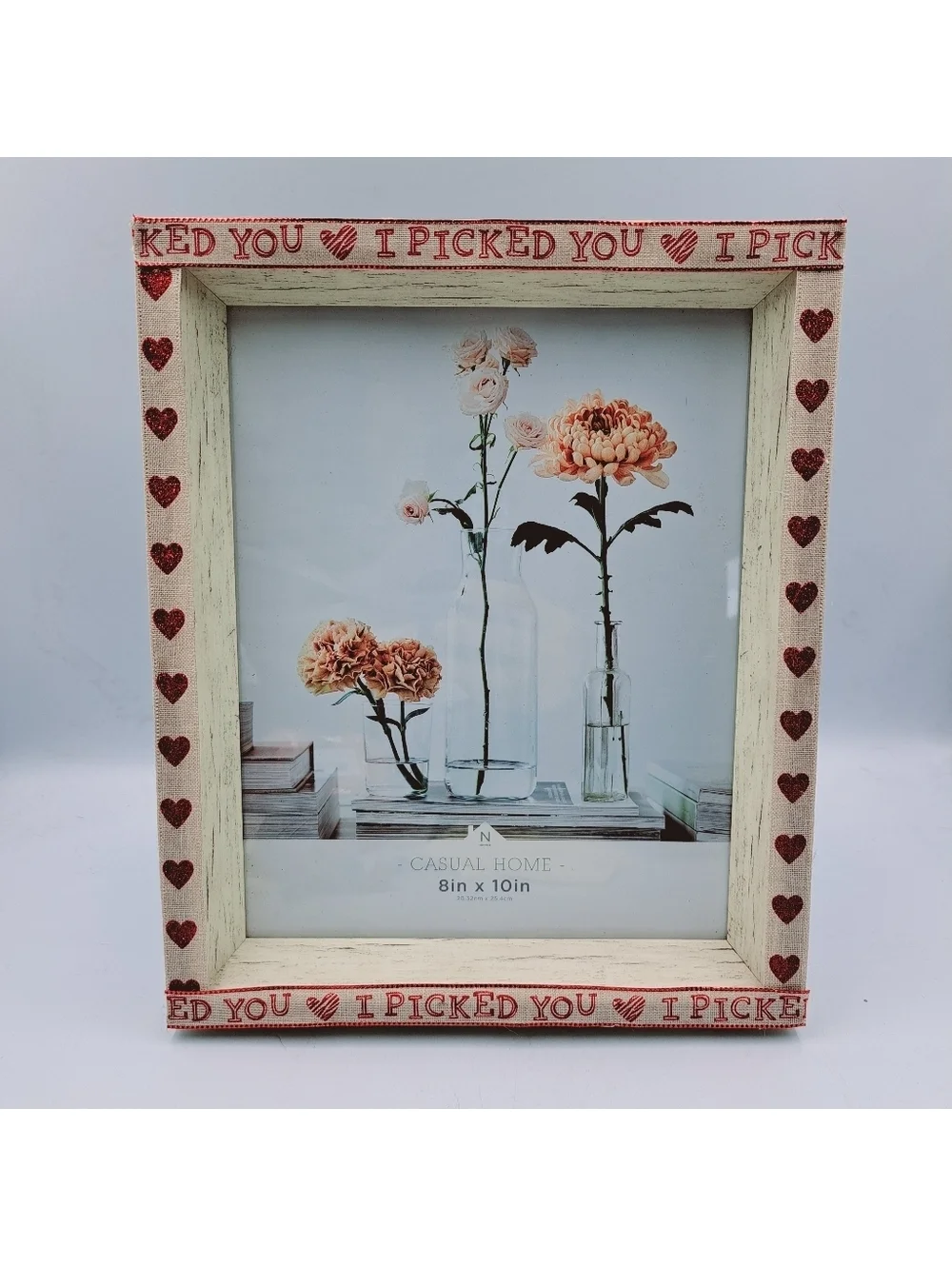 Farmhouse I Picked You Hearts 8x10 Engagement, Wedding, Pet Picture Frame Rustic